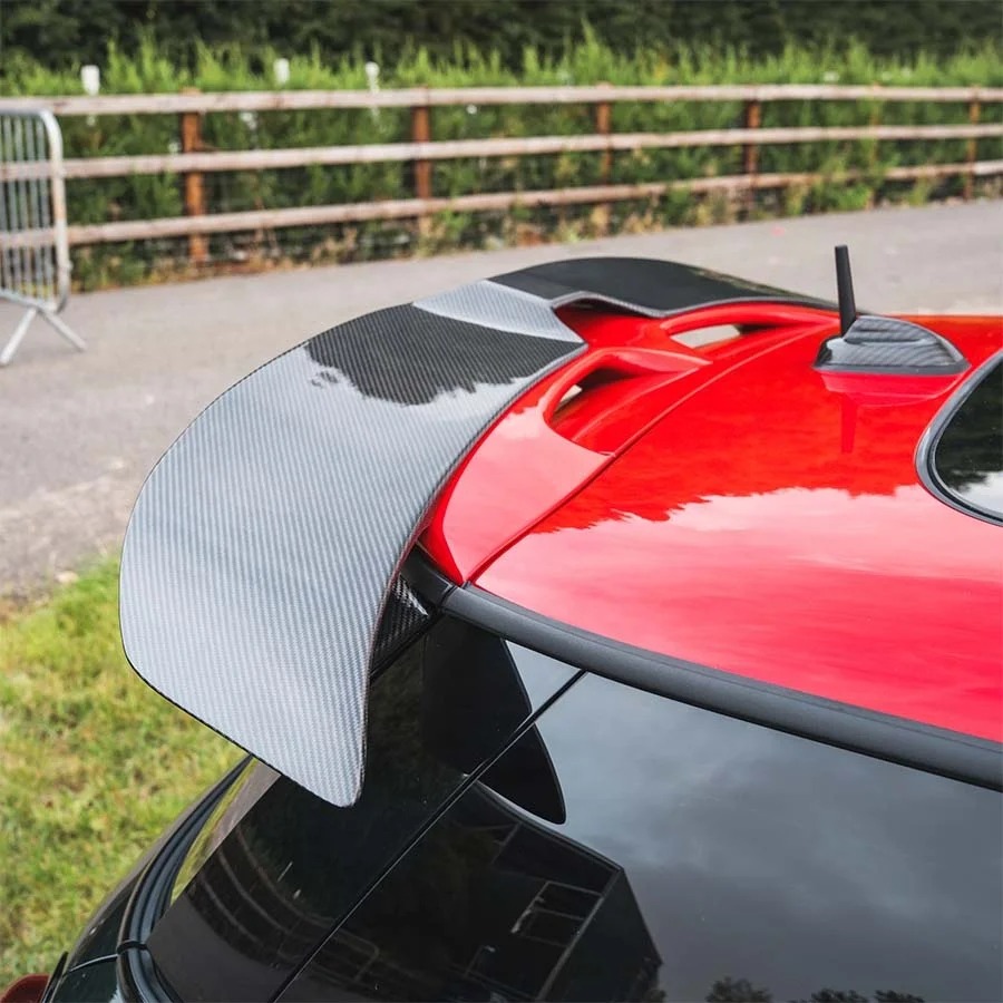 MINI JCW F56 Cooper S 2013-2023 Carbon Fiber Polished Finish Rear Spoiler Deck Double Roof Style Tail Wing Body Kits
